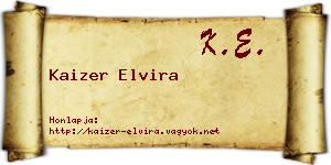 Kaizer Elvira névjegykártya